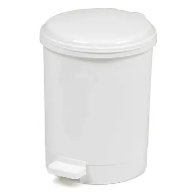 Plastic Litre Waste Pedal Bin White Round Bin Recycling Rubbish Kitchen