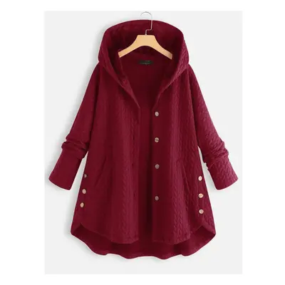 (red, 8XL) Women&apos;s Spring And Autumn Long Hooded Ladies Casual Women&apos;s Regular Hooded 