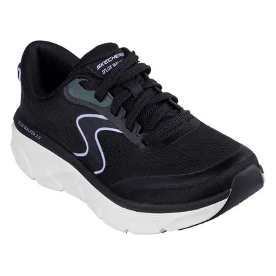 (Black, (Adults')) Skechers D'Lux Walker 2.0 Active Pace Textile Women's Black/Lavender Trainers