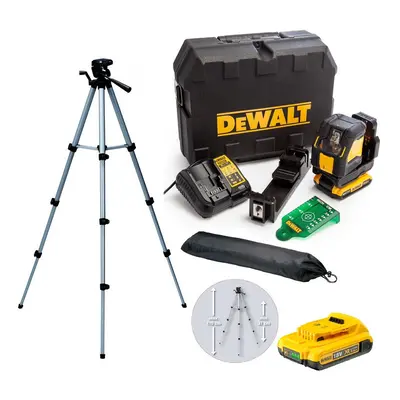 Dewalt DCLE34021D2 XR Compact Cross Line Green Laser 18V 2x2.0Ah Li-ion + Tripod