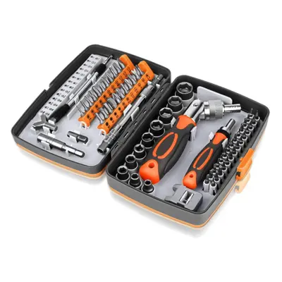 (orange,black) Ratchet Screwdriver In Socket Set And Magnetic Screwdriver Bit Set For Computer/b