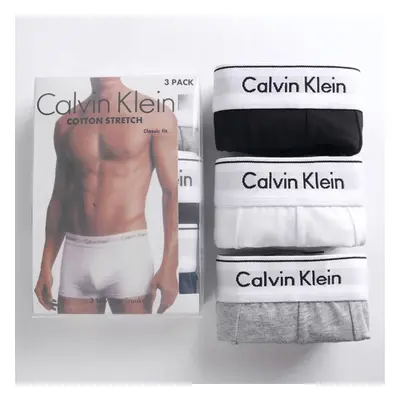 (Black+White+Grey, XL) (3PACK)CALVIN KLEIN Mens Trunk Boxers Underwear Brief Structure Short Sof