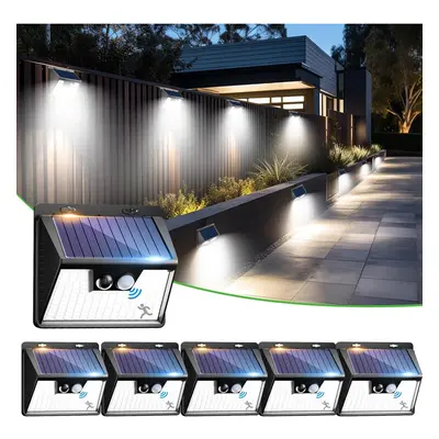 (6 Pack, Cool White) Outdoor Solar Security Lights, Pack Solar Motion Sensor Lights with LEDs, M