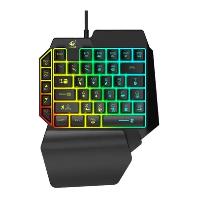 One-Handed Membrane Keyboard Wired Gaming Keypad With Led Backlight Keys One-Handed Membrane Key