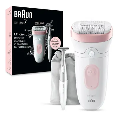 Silk-Ã©pil Epilator with Wide Head for Easy Hair Removal, Braun Epilator for Women, Wet & Dry, L