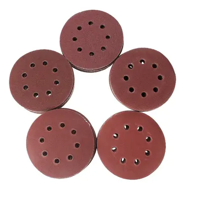 100Pcs 125mm Holes Abrasive Sand Discs 60/80/100/120/240 Grit Sanding Papers