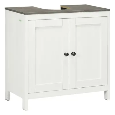 kleankin Bathroom Sink Cabinet, Freestanding Under Sink Cabinet Adjustable Shelf