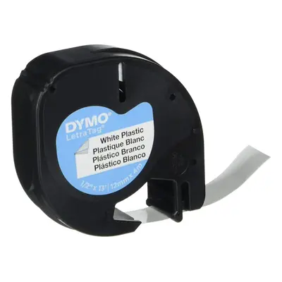 DYMO Authentic LT Plastic Labels | mm x m Roll | Black Print on White Labels | for LetraTag Labe