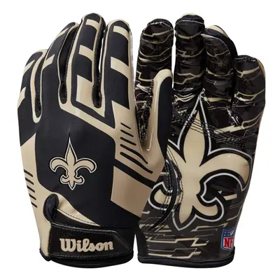 Wilson NFL Stretch Fit Football Gloves - Adult New Orleans Saints