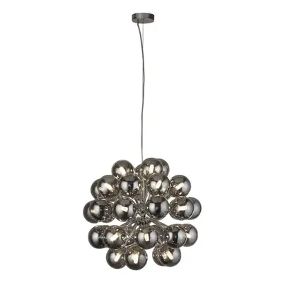 Searchlight Berry Light Pendant, Chrome, Smoked Glass