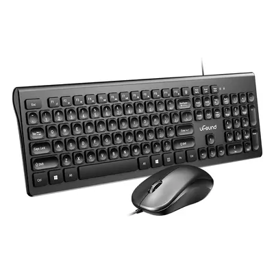 Wired Keyboard & Mouse Set Keys Chocolate Square Keycap Silent Office Keyboard 1000DPI Ergonomic