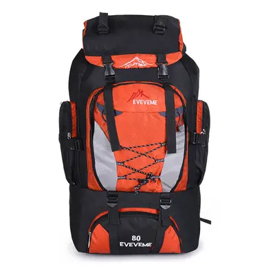 (Orange) 80L Waterproof Tactical Bag Backpack Outdoor Camping Traveling Rucksack Luggage Bag