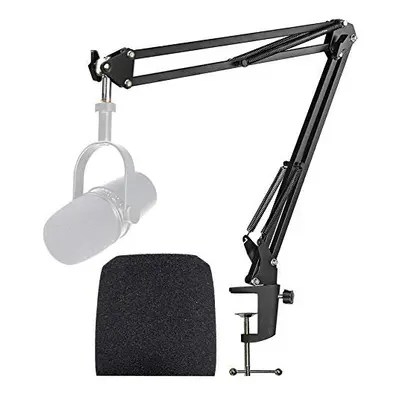 Shure MV7 Stand with Pop Filter Mic Boom Arm with Mic Cover Foam Compatible with Shure MV7 USB M