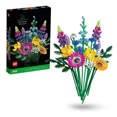 (Single) Icons Wildflower Bouquet Set, Artificial Flowers with Poppies and Lavender & Icons