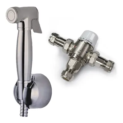 Nes Home Douche With 1.2m Stainless Steel Hose & Mini Thermostatic Mixer Chrome