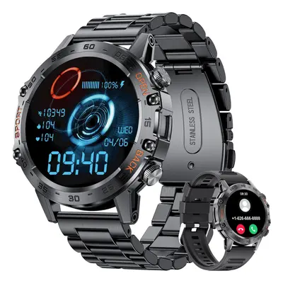 Military Smart Watch for Men 2023, Bluetooth Voice Call Compatible Android iOS Phone, Smartwatch