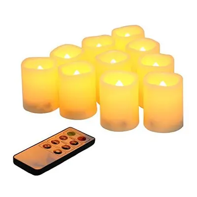 Led Flickering Flameless Votive Tea Lights Candles With Remote Control Battery Operated Set Of /