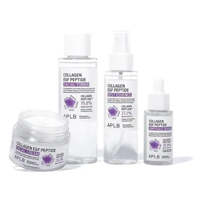 Aplb Collagen Egf Peptide Set: Facial Cream + Ampoule Serum + Mist Essence + Facial Toner Combin