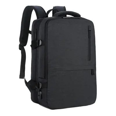 (black) Large-capacity Multi-functional Expansion Laptop Backpack Waterproof Business Commuting 