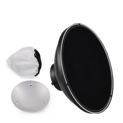 30cm/11.8in Standard Reflector Beauty Dish Bowens Mount with White Diffuser Reflector Honeycomb