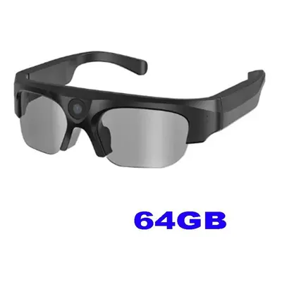 (as the picture, Black 64GB) Smart Fashion 2k/4k Hd Action Camera Glasses Video Recording Outdoo