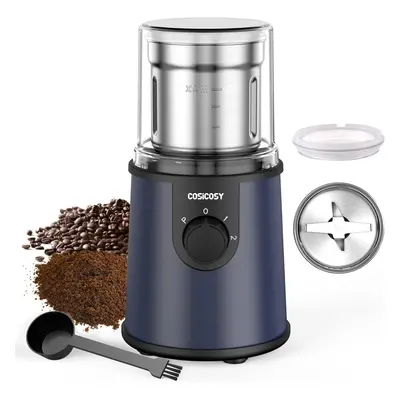 (Navy Blue) Electric Coffee Grinder, COSICOSY Electric Spice Grinder with Stainless Steel Blade 