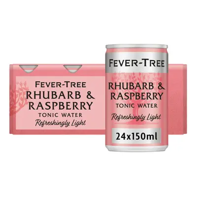 Fever-Tree Refreshingly Light Rhubarb & Raspberry Tonic Water x 150ml (Pack of 3, Total cans)