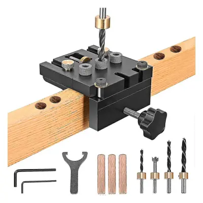 Oblique Drilling Jig, 6/8/10/15mm Adjustable Drilling Guide with Positioning Clip, In Aluminum D