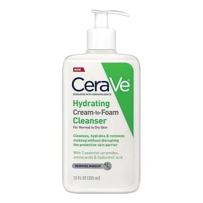 CeraVe Hydrating Cream-to-Foam Cleanser Experience the Best of Both Worlds with this Cream-to-Fo