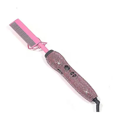 (Pink, EU) Crystal Pressing Hot Comb Electric Ceramic Pressing Comb High Heat Hot Comb In Hot Co