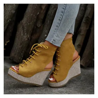 (lemon yellow, 36) Fashion Women&apos;s Shoes New Style Fashion Sandals With Heel And Open Toe S