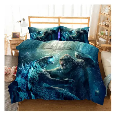 (Style 12, Double) Godzilla vs King Kong Bedding Single Double Duvet Cover SET