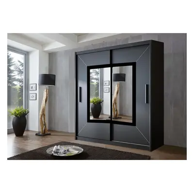 (150 cm, Black) Venice Sliding Door Wardrobe In Size Color