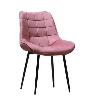 (Pink) MOF Velvet Dining chair lounge chair Pink, Green , Grey with metal legs R1