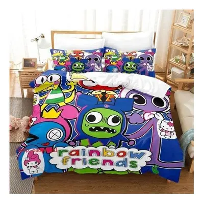 (Style 02, Single (135X200CM/2PCS)) Rainbow Friends Bedding Double Duvet King Cover UK