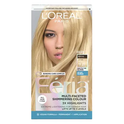 L'Oreal Paris Feria Multi-Faceted Shimmering Permanent Hair Color, 11.21 Bad to the Blonde (Ultr