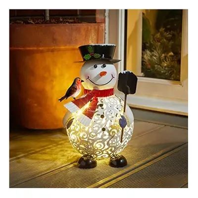 Filigree Snowman Light Up LED Ornament Decorative Xmas Pre-Lit