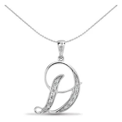 Jewelco London 9ct White Gold Pave Set Round G SI 0.06ct Diamond Identity Script Initial ID Char