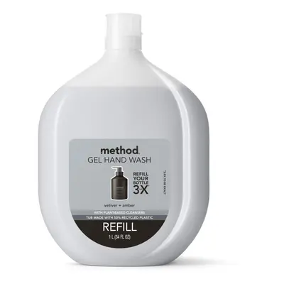 Method Gel Hand Soap Refill Vetiver + Amber Biodegradable Formula Fl Oz Pack of