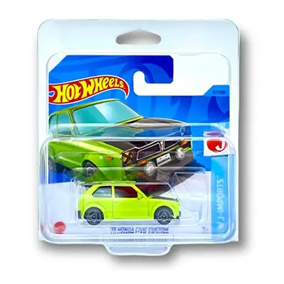 '73 Honda Civic Custom (Lime Green & Black) 8/10 HW J-Imports 2023-117/250 (Short Card) *** COME