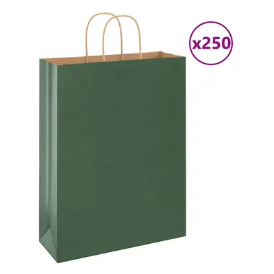 (green, x x cm) vidaXL Paper Bags pcs with Handles Brown 21x11x36 cm Paper Grocery Bag