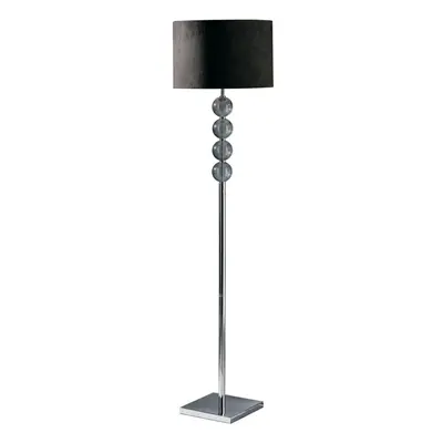 Premier Housewares Mistro Black Suede Effect Shade Floor Lamp