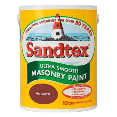 Sandtex 5L Smooth Masonry Paint Terracotta