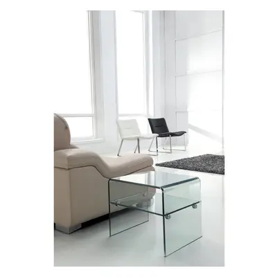 Luna 12mm Clear Tempered Bent Glass Side Table