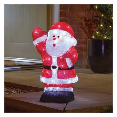 44cm Battery Operated LED Light up Acrylic Christmas Santa Decoration