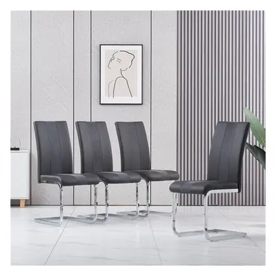 (4pcs) Dinning Chair PU Leather Padded Seat Room Office