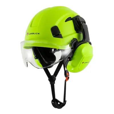 (Green +T Suit) Loebuck American Style Construction Work Safety Helmet With Goggles And Noise-re