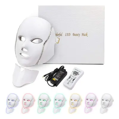 (with box) Colors Led Facial Mask Machine Light Photon Therapy Acne Face And Neck Set Beauty Led