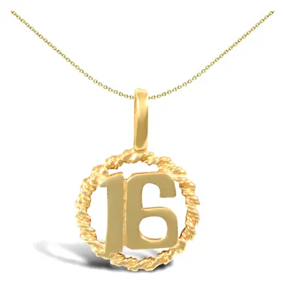 Jewelco London Ladies Solid 9ct Yellow Gold Birthday Rope Ring Charm Pendant - JPD194