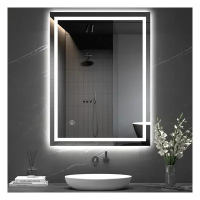 (60 x 80cm) Wall Mounted LED Bathroom Mirror with Demister Pad